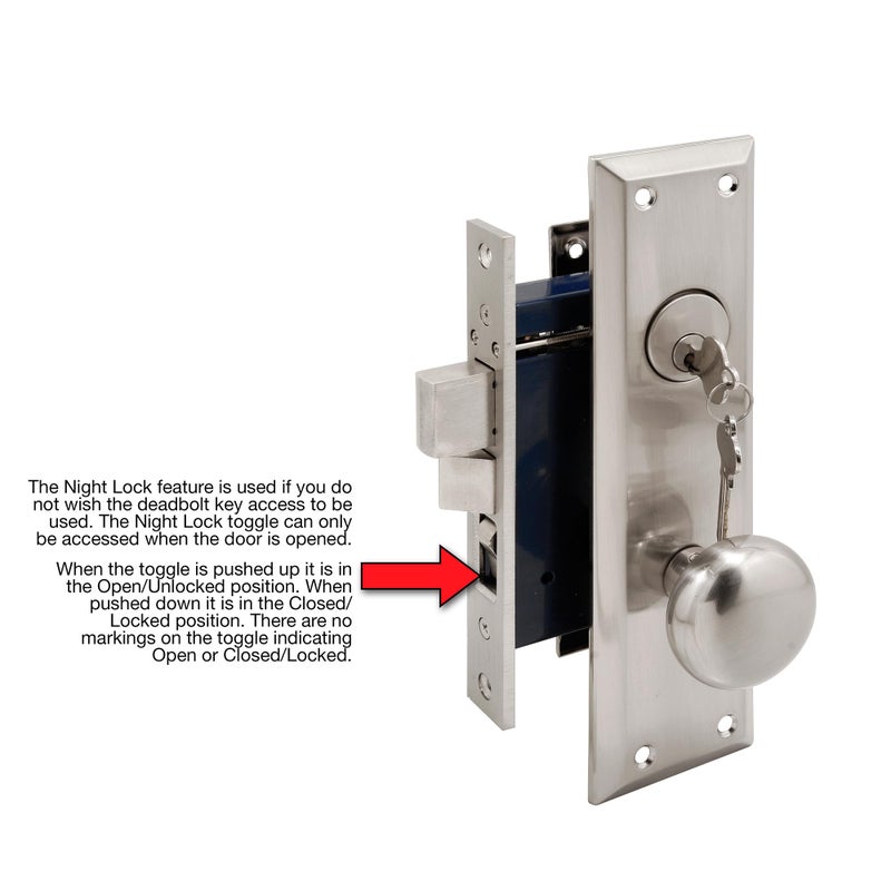 Segal SE 27600 Entry Door Mortise Lockset, 2-1/2 In. Backset, Single Cylinder, Satin Finish (Single Pack) - Image 3